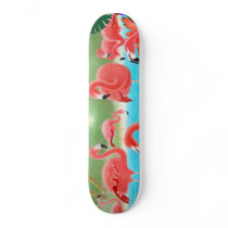 Tropical Flamingos Skateboard