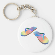 Tropical Flip Flops 2 Keychain