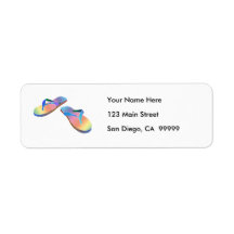 Tropical Flip Flops 2 Return Address Label