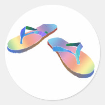 Tropical Flip Flops 2 Round Sticker