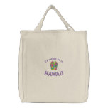 Tropical Flip Flops Embroidered on Tote Bag embroidered bags
