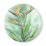 Tropical Flower Bird Of Paradise Painting - Multi magnets