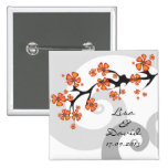 Tropical Flower Fusion Swirl Save-the-Date / Gift Pin