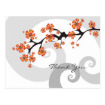 Tropical Flower Fusion Swirl Thank You Postcard