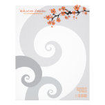 Tropical Flower Fusion Swirls Business Letterhead