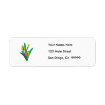 Tropical Flowering Plant Return Address Label