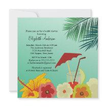 Tropical Flowers Bridal Shower Invitation
