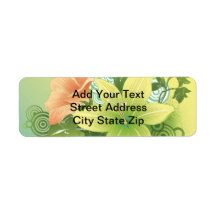 Tropical Flowers Custom Return Address Labels