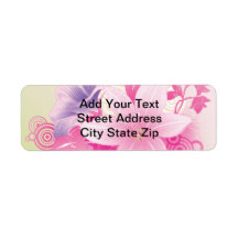 Tropical Flowers Custom Return Address Labels