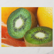 Tropical fruits: kiwi and grapefruit flyer design