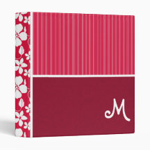 Tropical Fuschia Hibiscus 3 Ring Binder