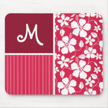 Tropical Fuschia Hibiscus Mousepads