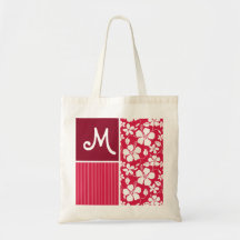 Tropical Fuschia Hibiscus Tote Bags