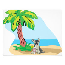 tropical german shepherd custom invite