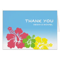 Tropical Hawaiian hibiscus flower thank you note cards