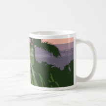 Tropical Hawaiian Palm and Seascape Mugs