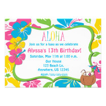 Tropical Hibiscus Birthday or Shower Invitation invitations