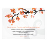 Tropical Hibiscus Flower Fusion Swirls Wedding Announcement