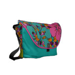 Tropical Hibiscus Pattern Messenger Bag