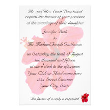 Tropical Hibiscus Wedding Personalized Invitations