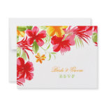 Tropical Hibiscus Wedding RSVP card