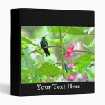 Tropical Hummingbird and Flowers 3 Ring Binder
