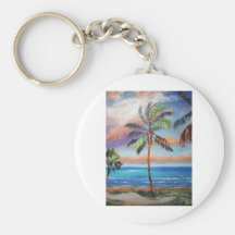 Tropical Island Beach Key Chain
