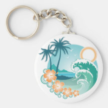 Tropical Island Keychain