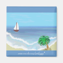 Tropical Island Magnets