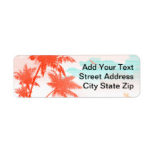Tropical Island Return Address Label