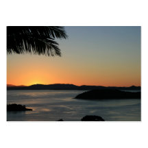 Tropical Island Sunset - Gift Certificate Business Cards