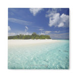 Tropical island surrounded by lagoon, Maldives, Magnets