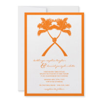 Tropical Knotted Palm Trees Beach Luau Wedding Personalized Invitations