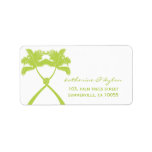 Tropical Knotted Palm Trees Green Beach Labels