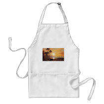 Tropical Landscape With Fishing Boats by Bierstadt Apron
