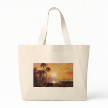 Tropical Landscape With Fishing Boats by Bierstadt Bag