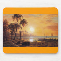 Tropical Landscape With Fishing Boats by Bierstadt Mousepad