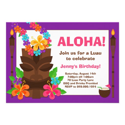 Tropical Luau Party Invitation