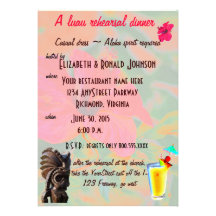 Tropical Luau Rehearsal Dinner Custom Invitations