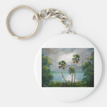 Tropical Misty Lake Keychains