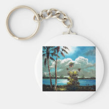 Tropical Moonlit Sky Keychain