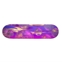 Tropical Morning – Magenta and Turquoise Paradise Custom Skateboard