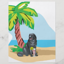 Tropical Newfie Personalized Flyer
