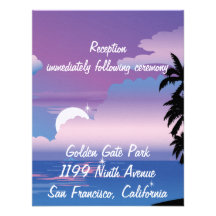 Tropical Night Reception Insert Card Personalized Invitations