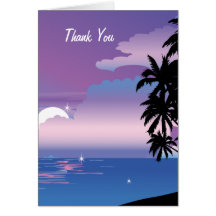 Tropical Night Thank You Wedding  Card