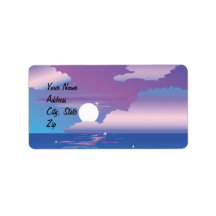 Tropical Night  Wedding  Avery Label