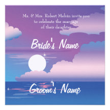 Tropical Night  Wedding Invitation