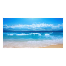 Tropical Ocean View Customized Photo Card