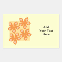 Tropical orange flowers on cream. Pretty. Stickers