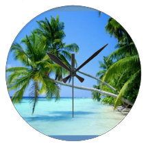 Tropical Palm Beach! Wall Clock